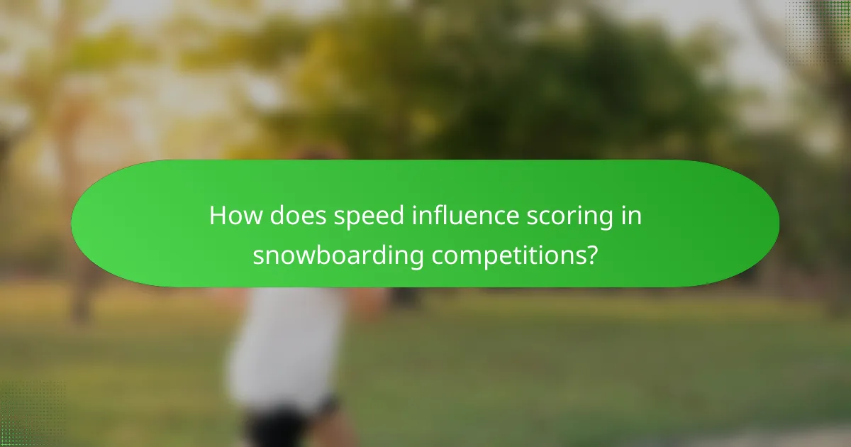 How does speed influence scoring in snowboarding competitions?