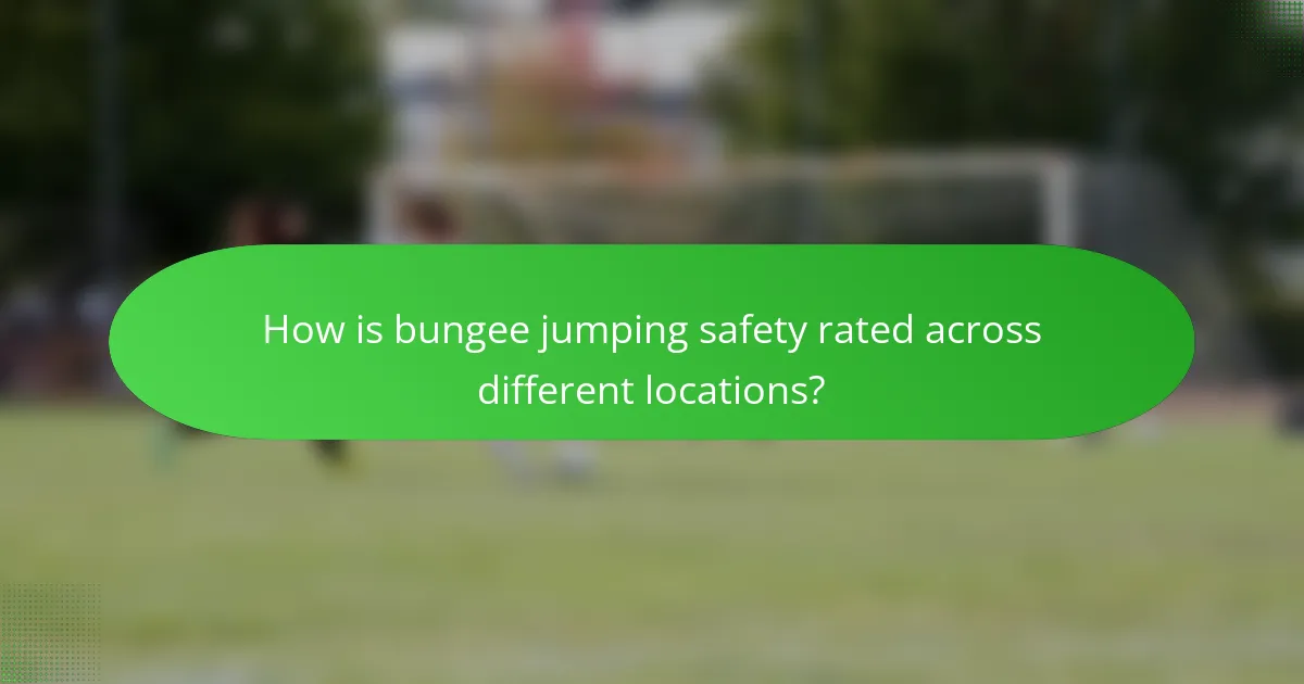 How is bungee jumping safety rated across different locations?