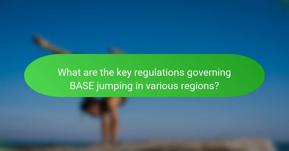 What are the key regulations governing BASE jumping in various regions?