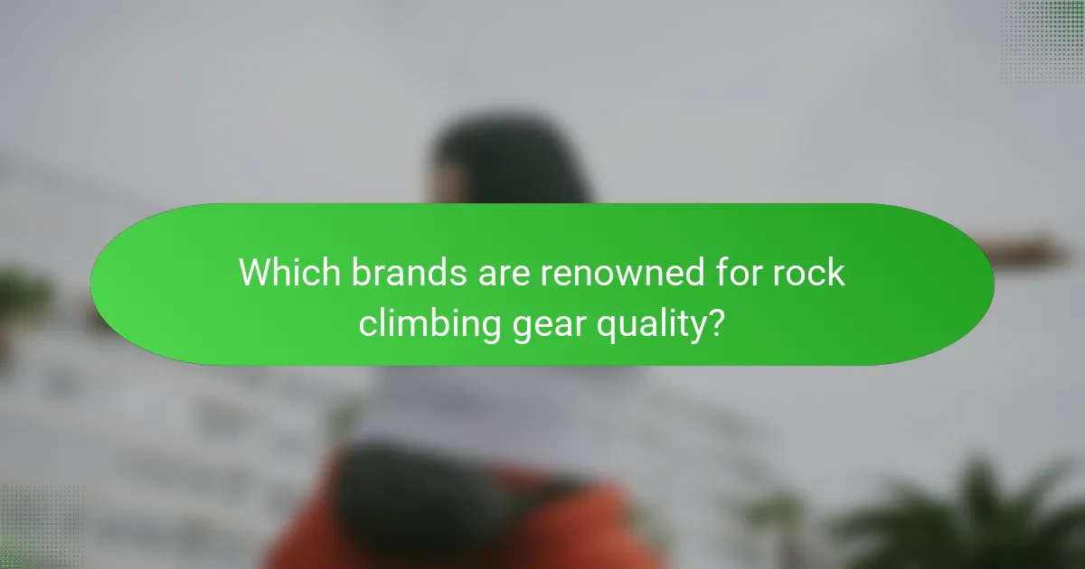Which brands are renowned for rock climbing gear quality?