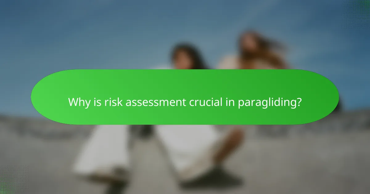 Why is risk assessment crucial in paragliding?